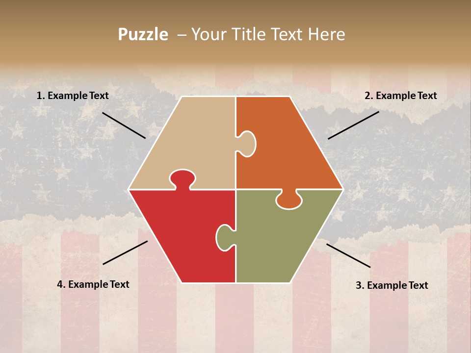 A Torn American Flag With The Words Name Of Presentation On It PowerPoint Template