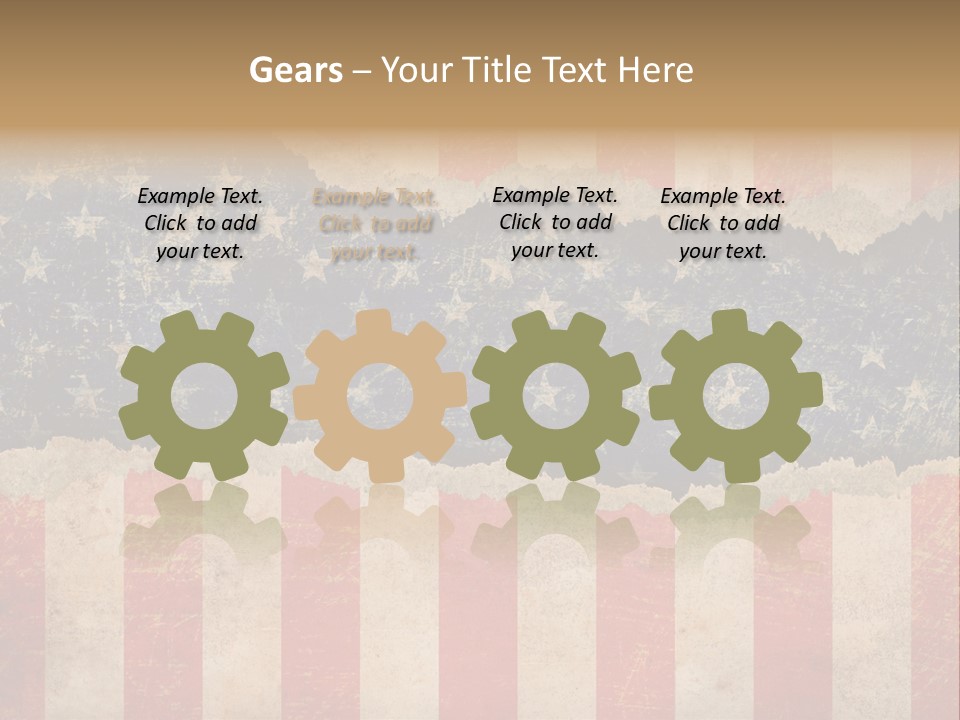 A Torn American Flag With The Words Name Of Presentation On It PowerPoint Template