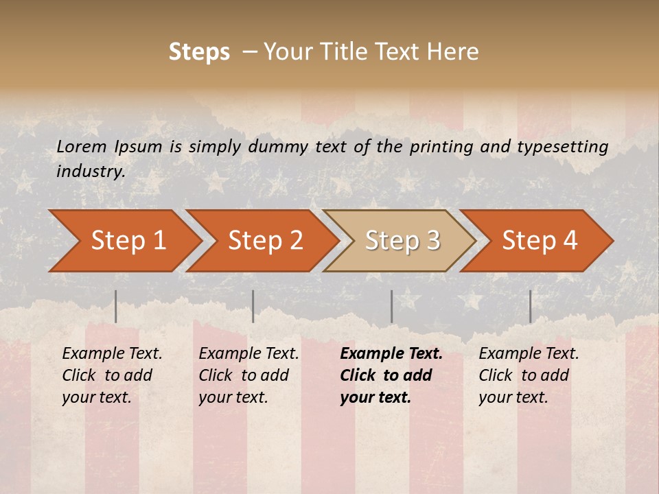 A Torn American Flag With The Words Name Of Presentation On It PowerPoint Template