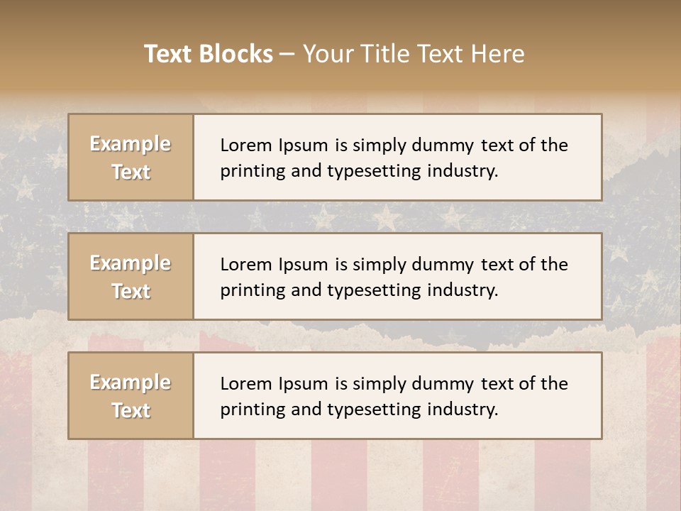 A Torn American Flag With The Words Name Of Presentation On It PowerPoint Template