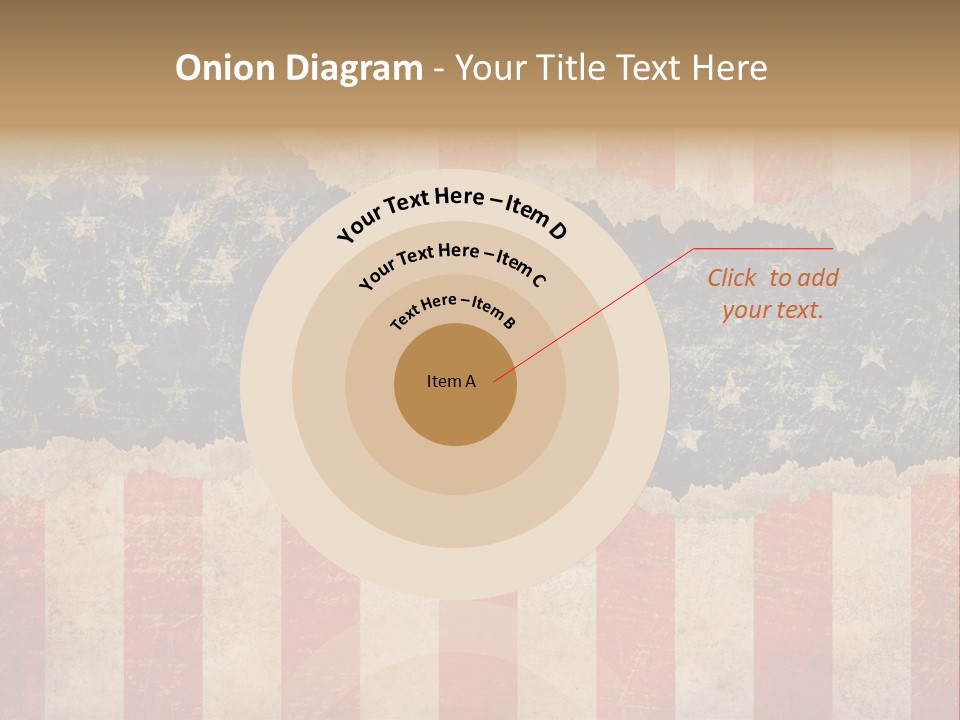 A Torn American Flag With The Words Name Of Presentation On It PowerPoint Template