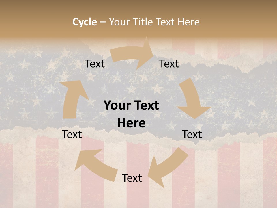 A Torn American Flag With The Words Name Of Presentation On It PowerPoint Template