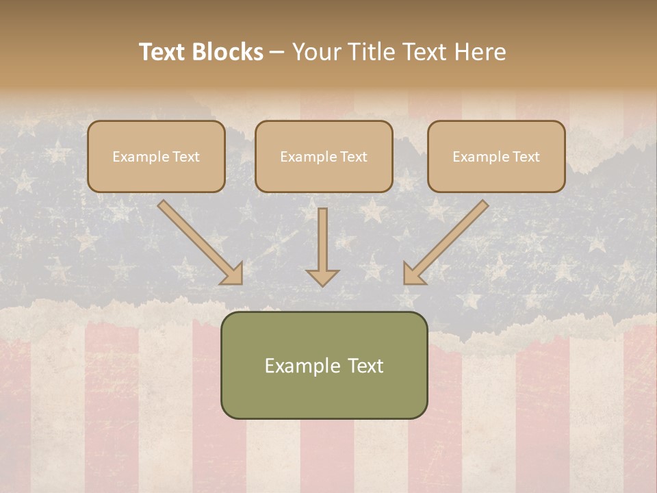 A Torn American Flag With The Words Name Of Presentation On It PowerPoint Template