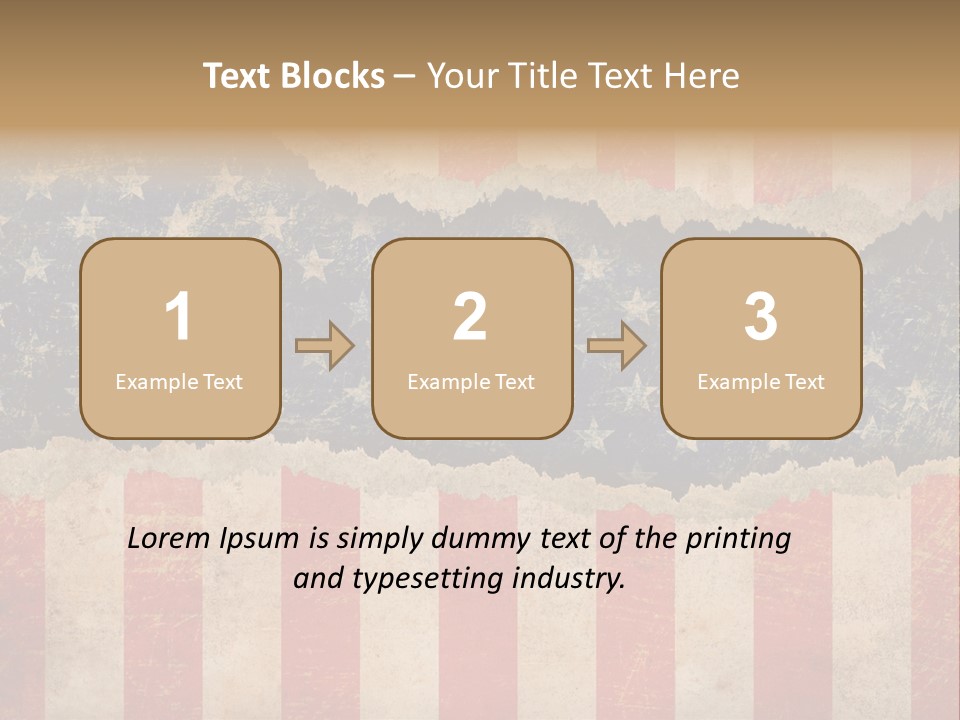 A Torn American Flag With The Words Name Of Presentation On It PowerPoint Template