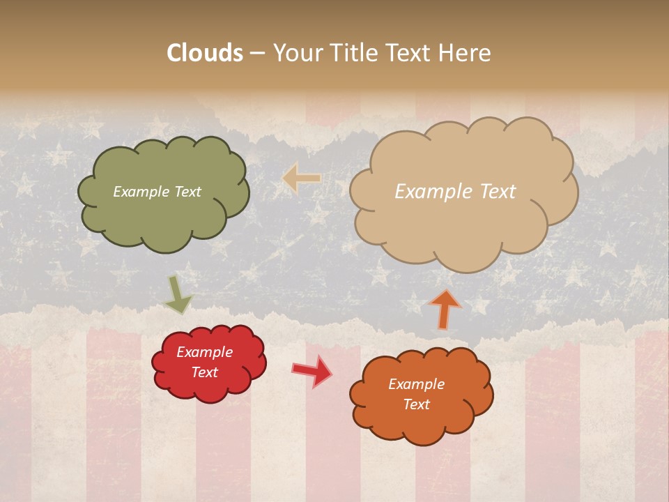 A Torn American Flag With The Words Name Of Presentation On It PowerPoint Template