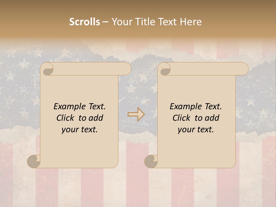 A Torn American Flag With The Words Name Of Presentation On It PowerPoint Template