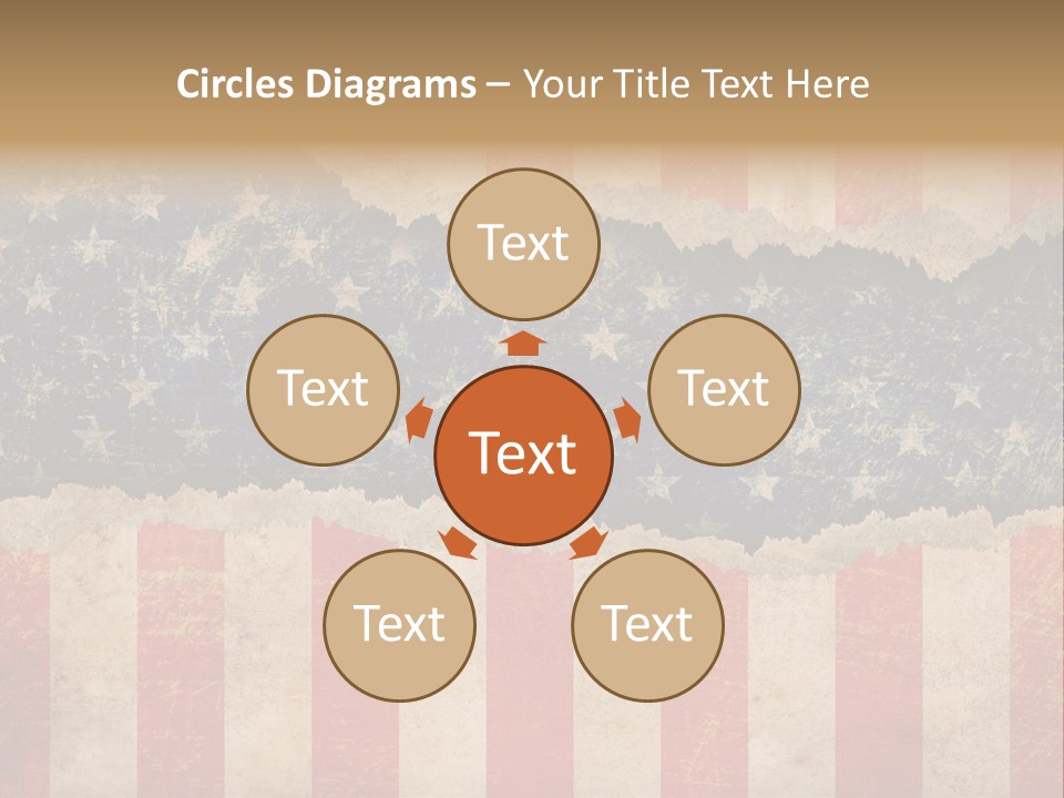 A Torn American Flag With The Words Name Of Presentation On It PowerPoint Template