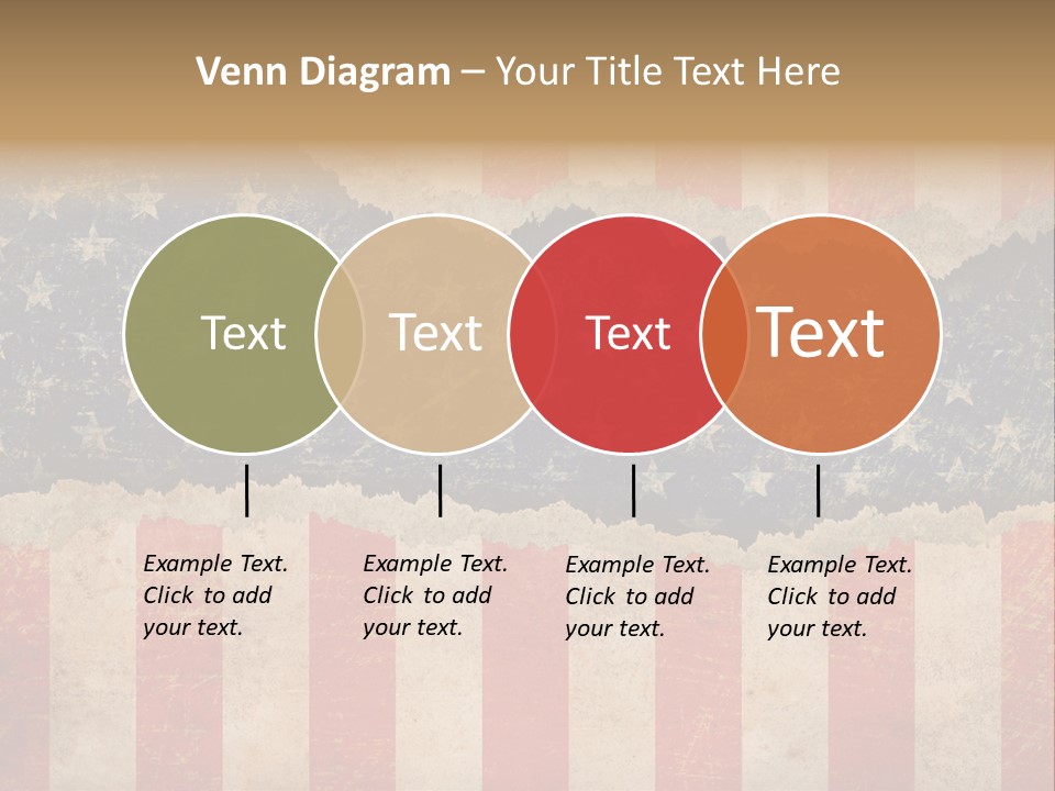 A Torn American Flag With The Words Name Of Presentation On It PowerPoint Template