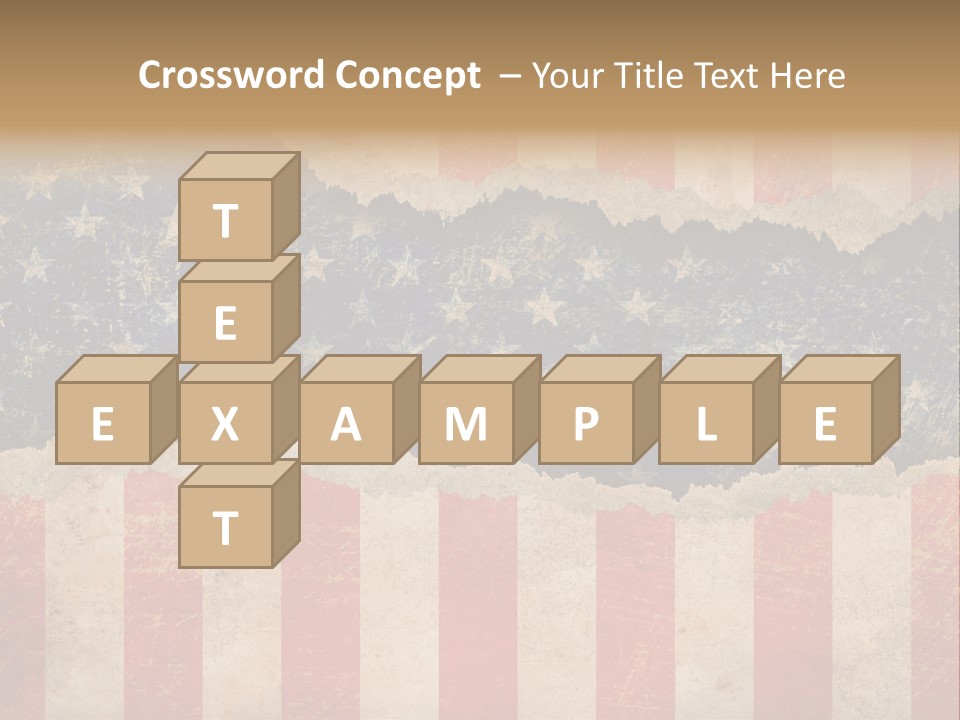 A Torn American Flag With The Words Name Of Presentation On It PowerPoint Template