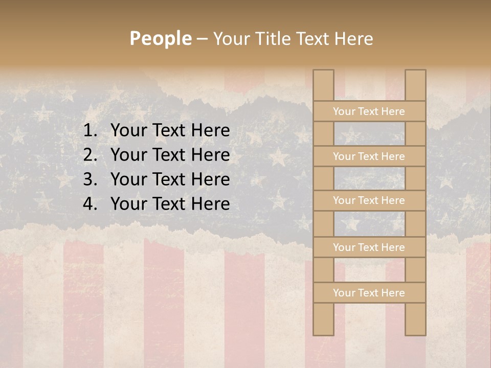 A Torn American Flag With The Words Name Of Presentation On It PowerPoint Template