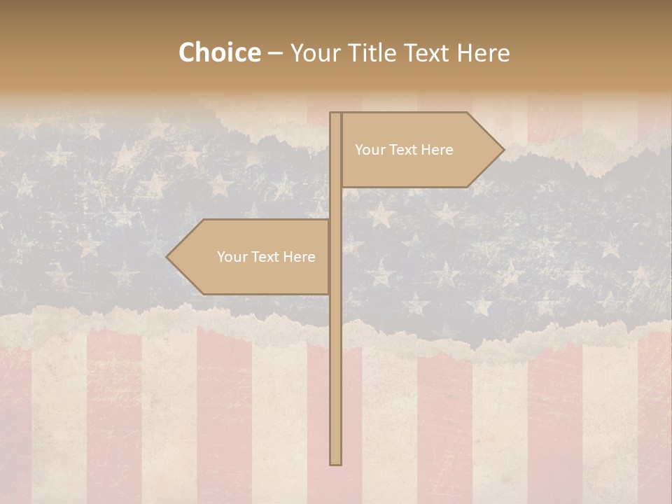 A Torn American Flag With The Words Name Of Presentation On It PowerPoint Template
