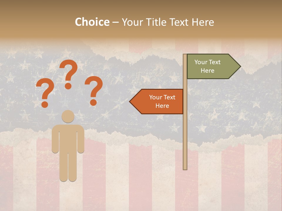 A Torn American Flag With The Words Name Of Presentation On It PowerPoint Template