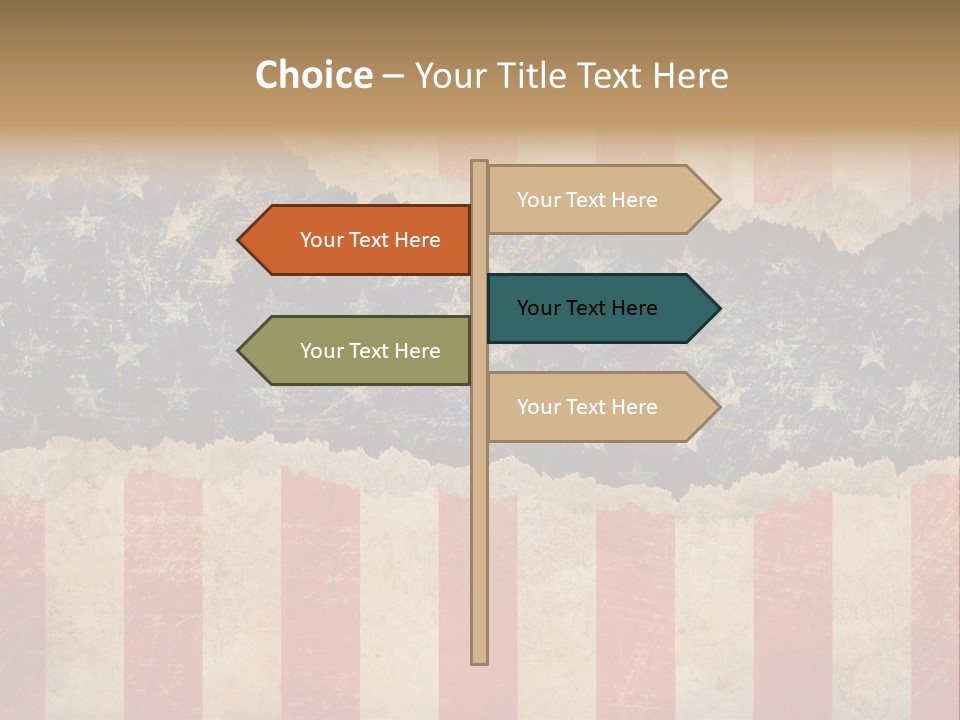A Torn American Flag With The Words Name Of Presentation On It PowerPoint Template