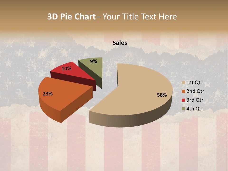 A Torn American Flag With The Words Name Of Presentation On It PowerPoint Template
