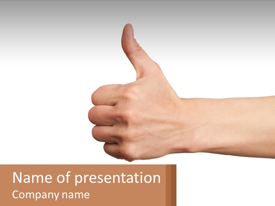 A Person Giving A Thumbs Up Sign PowerPoint Template