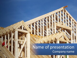 A House Under Construction With A Blue Sky In The Background PowerPoint Template