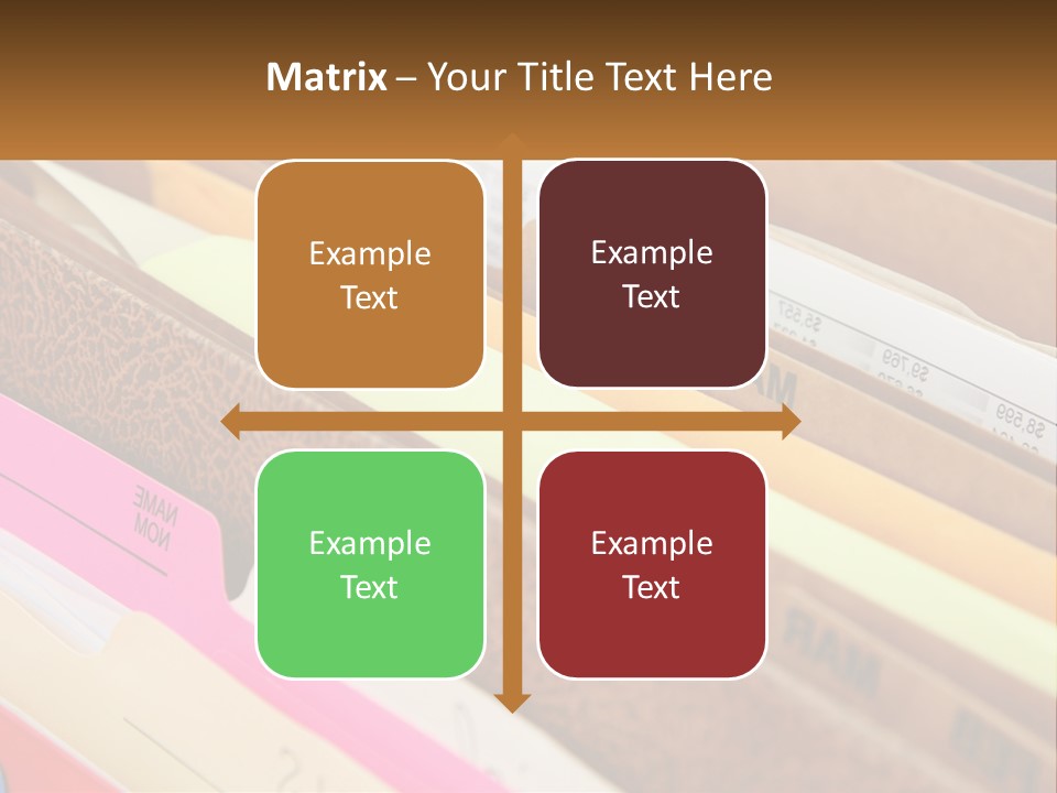 File Folders With Name Of Presentation On Them PowerPoint Template