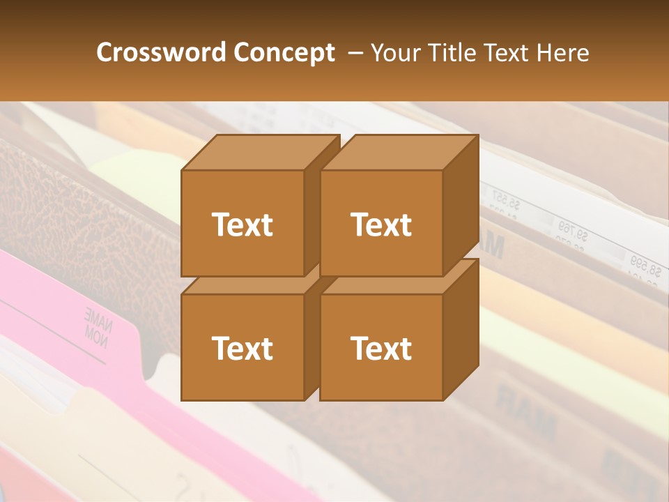 File Folders With Name Of Presentation On Them PowerPoint Template