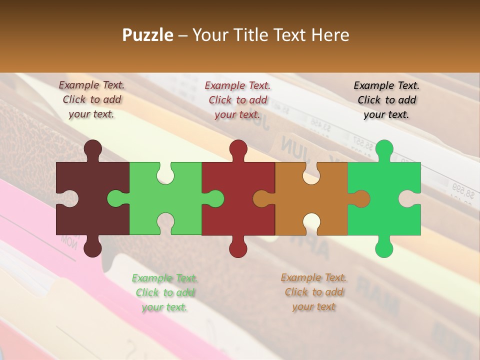 File Folders With Name Of Presentation On Them PowerPoint Template