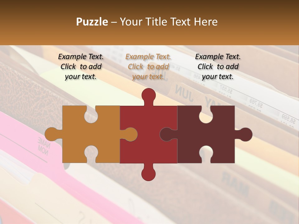 File Folders With Name Of Presentation On Them PowerPoint Template
