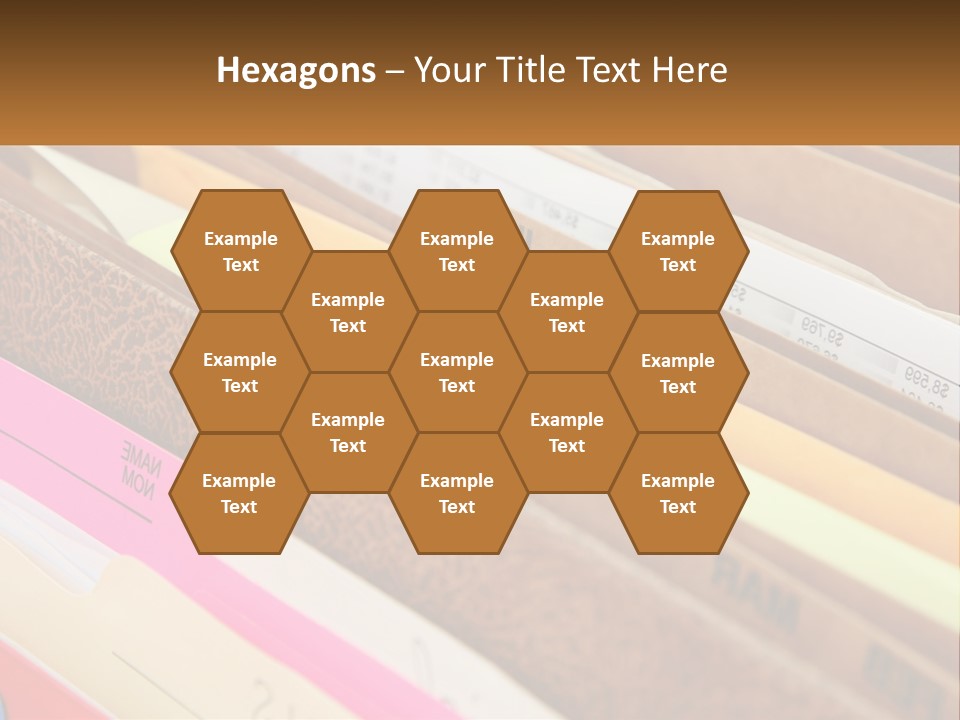 File Folders With Name Of Presentation On Them PowerPoint Template