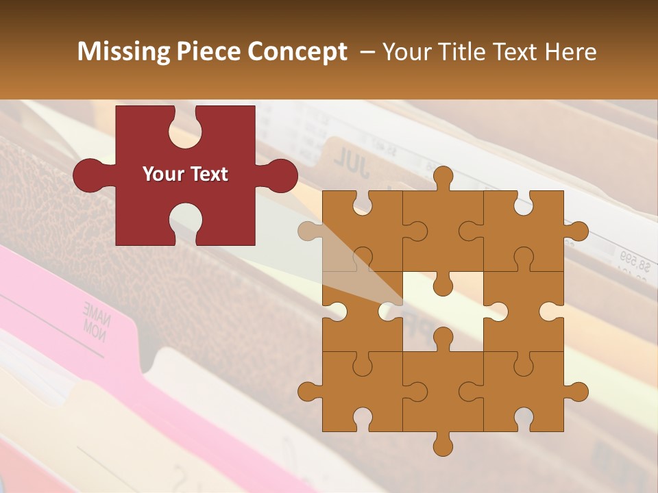File Folders With Name Of Presentation On Them PowerPoint Template