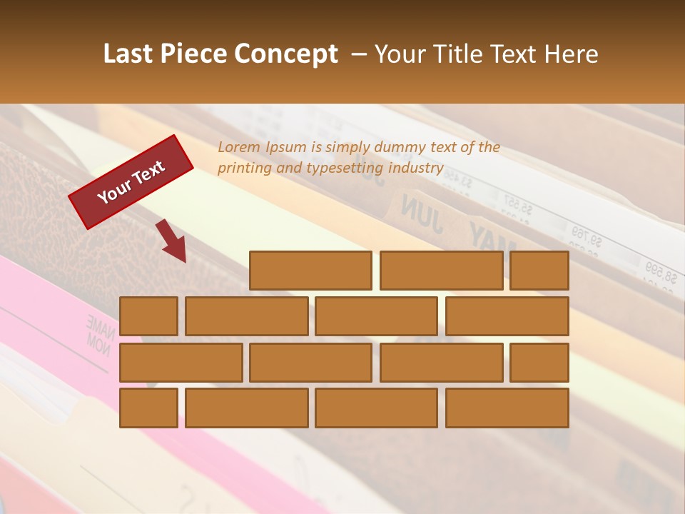 File Folders With Name Of Presentation On Them PowerPoint Template
