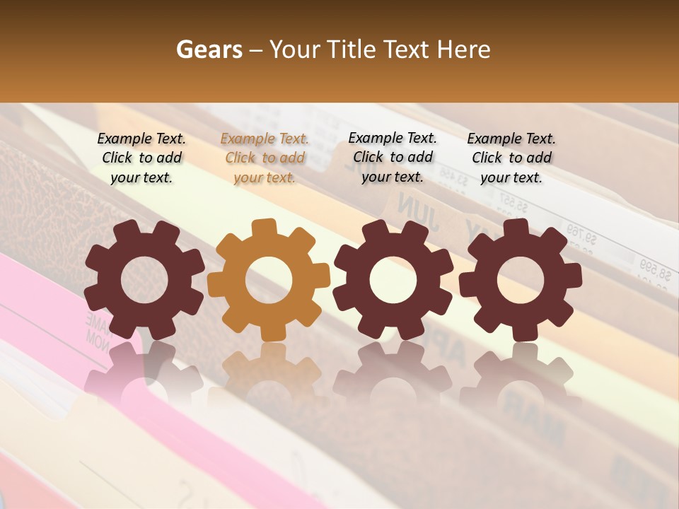 File Folders With Name Of Presentation On Them PowerPoint Template