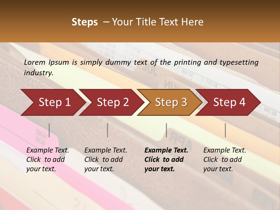 File Folders With Name Of Presentation On Them PowerPoint Template