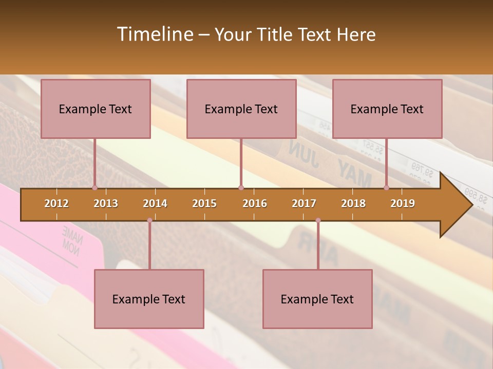 File Folders With Name Of Presentation On Them PowerPoint Template