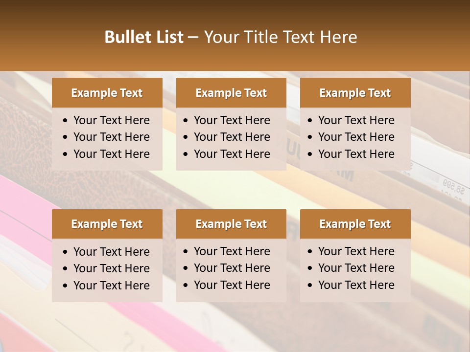File Folders With Name Of Presentation On Them PowerPoint Template