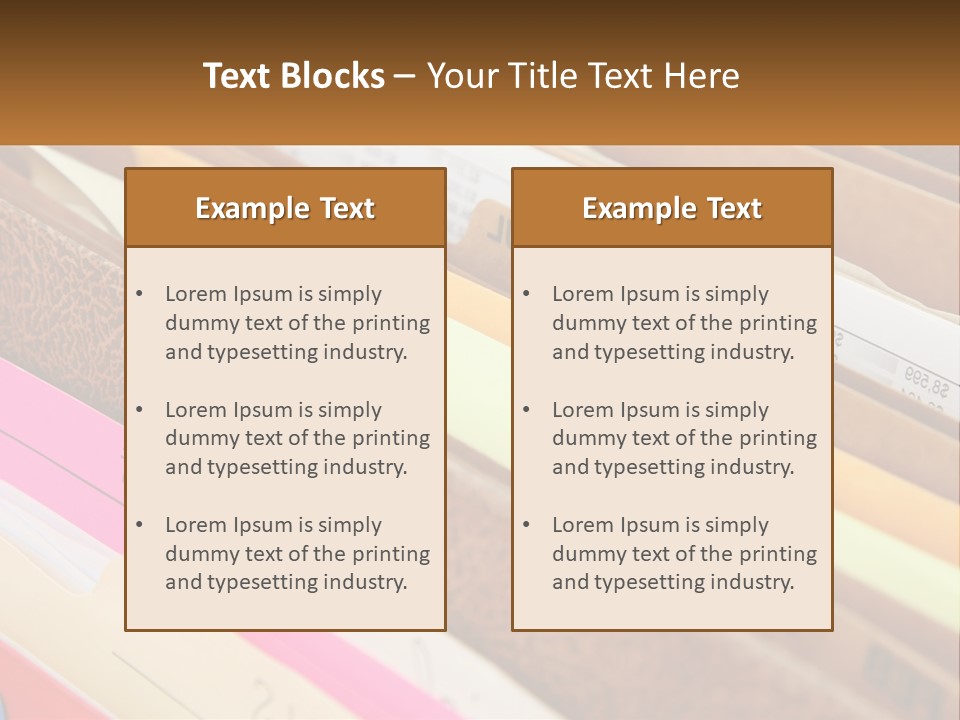 File Folders With Name Of Presentation On Them PowerPoint Template