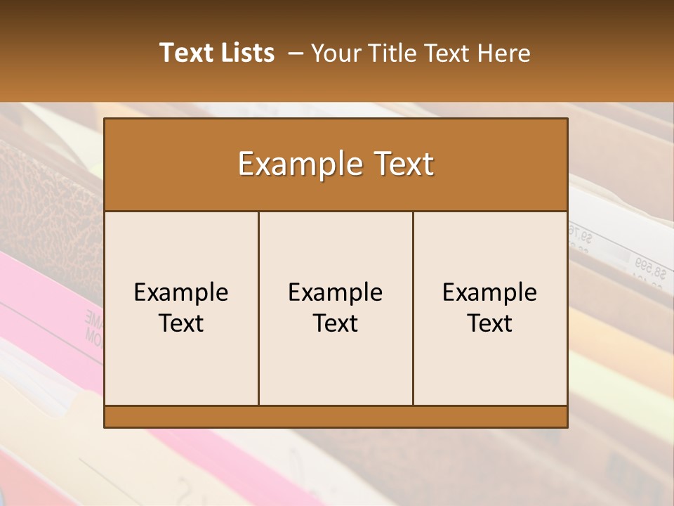 File Folders With Name Of Presentation On Them PowerPoint Template