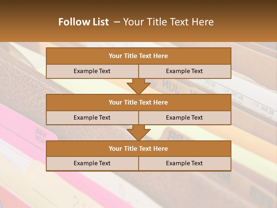 File Folders With Name Of Presentation On Them PowerPoint Template