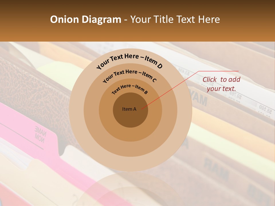 File Folders With Name Of Presentation On Them PowerPoint Template