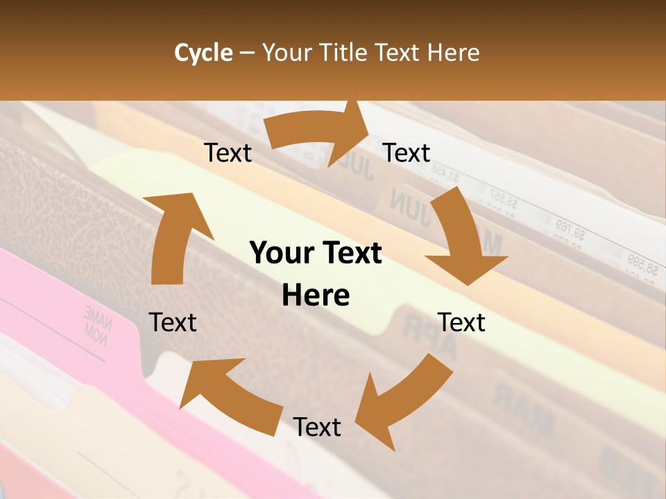File Folders With Name Of Presentation On Them PowerPoint Template