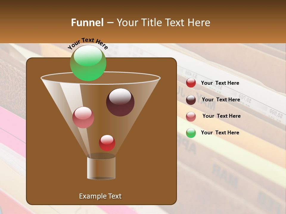 File Folders With Name Of Presentation On Them PowerPoint Template