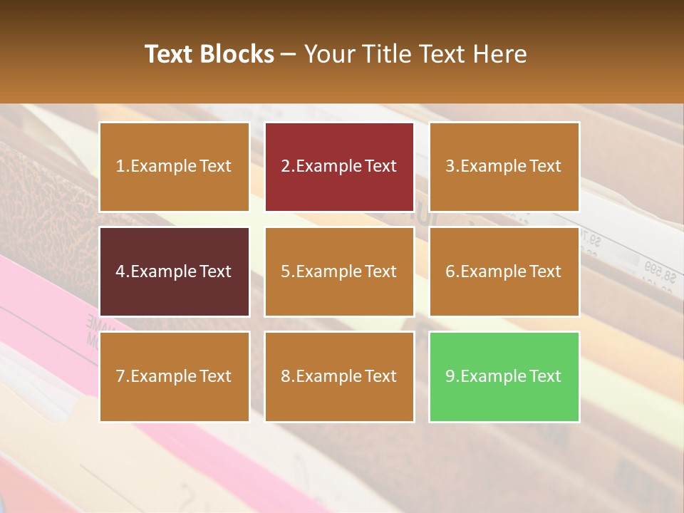File Folders With Name Of Presentation On Them PowerPoint Template