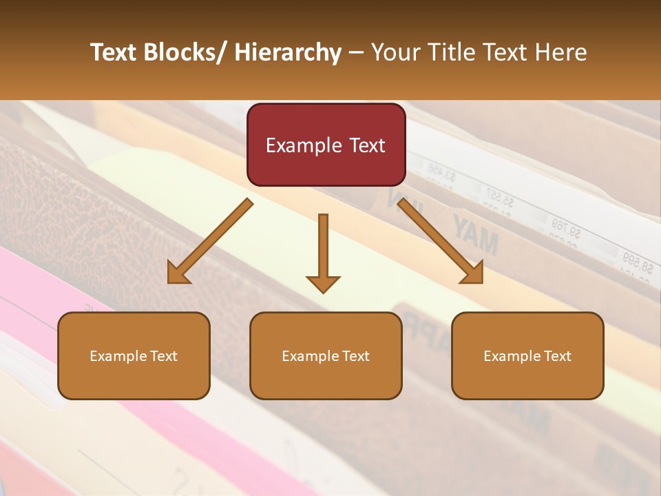 File Folders With Name Of Presentation On Them PowerPoint Template