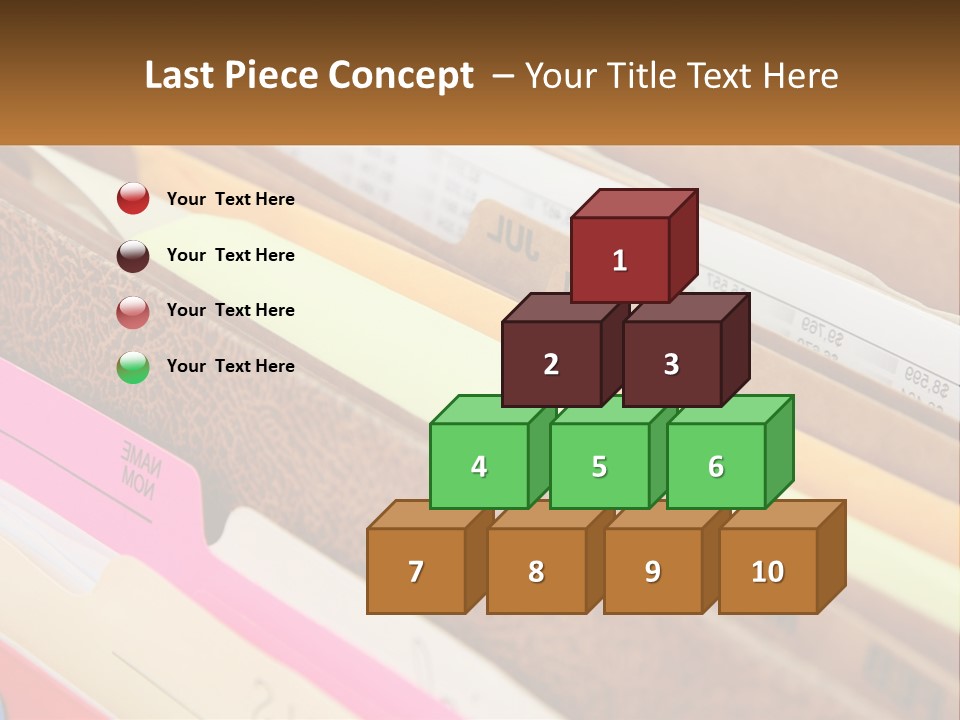 File Folders With Name Of Presentation On Them PowerPoint Template