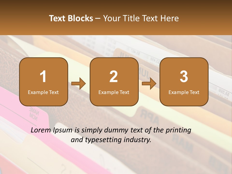 File Folders With Name Of Presentation On Them PowerPoint Template