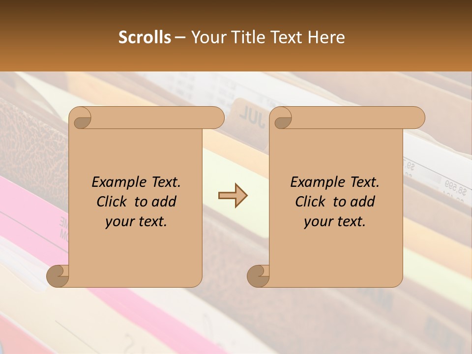 File Folders With Name Of Presentation On Them PowerPoint Template