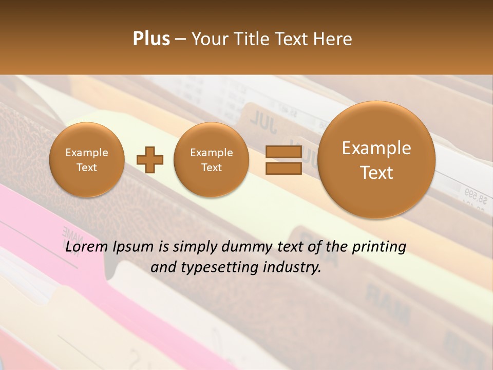 File Folders With Name Of Presentation On Them PowerPoint Template