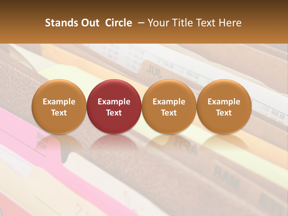 File Folders With Name Of Presentation On Them PowerPoint Template