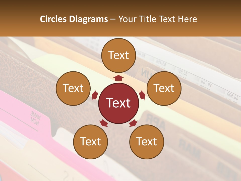 File Folders With Name Of Presentation On Them PowerPoint Template