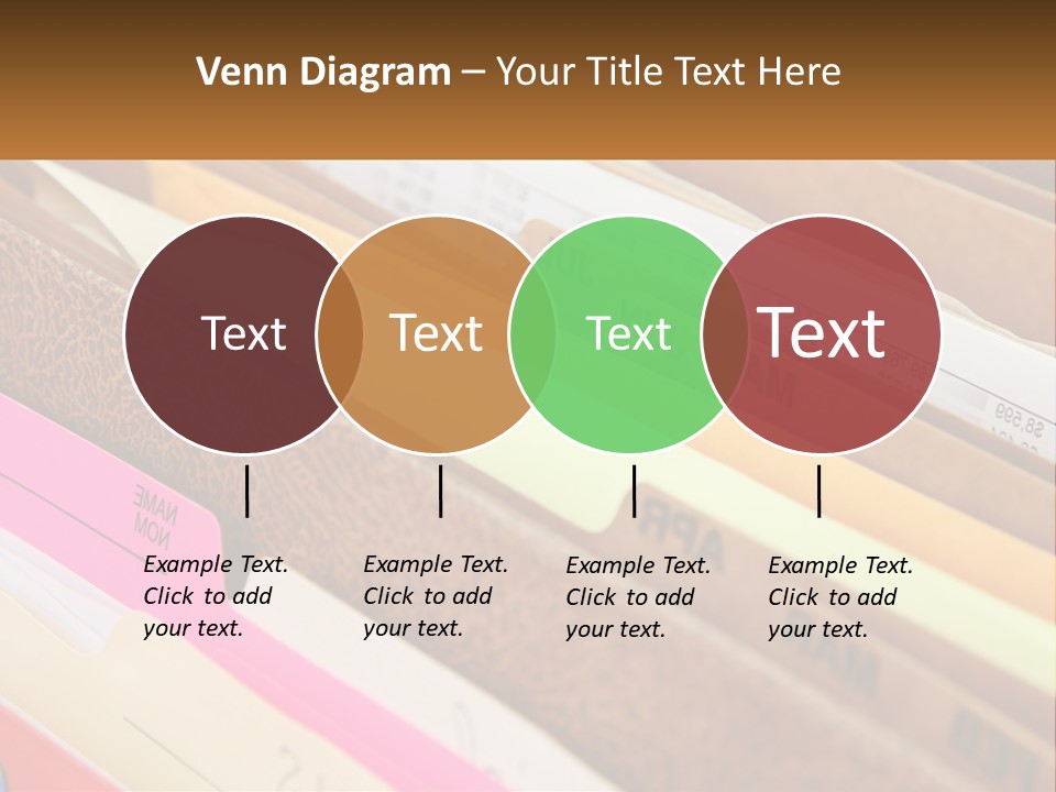 File Folders With Name Of Presentation On Them PowerPoint Template