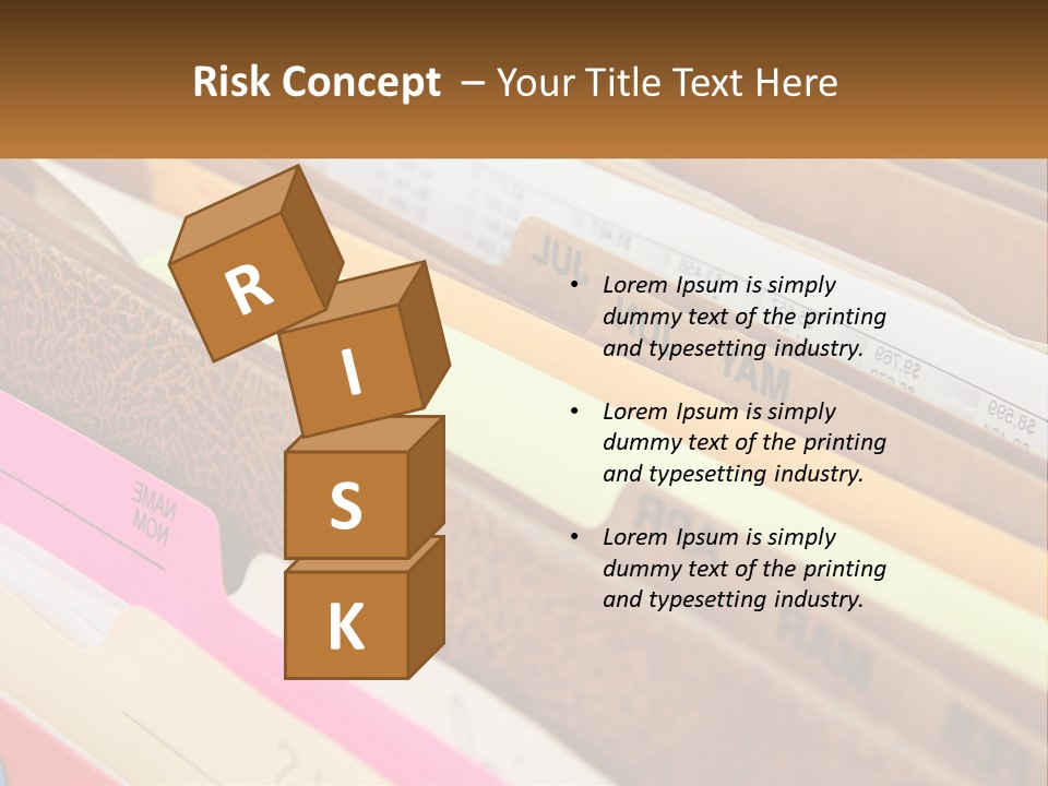 File Folders With Name Of Presentation On Them PowerPoint Template