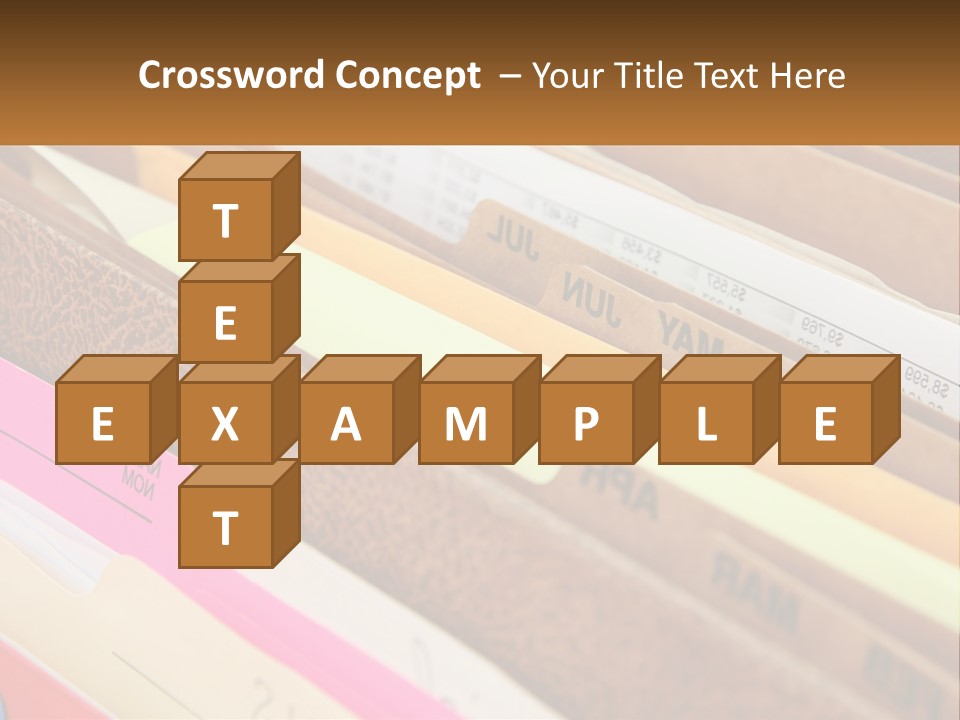 File Folders With Name Of Presentation On Them PowerPoint Template