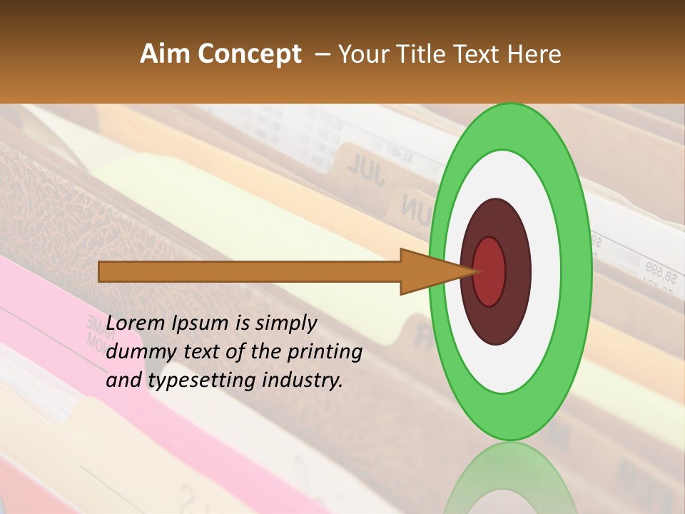 File Folders With Name Of Presentation On Them PowerPoint Template