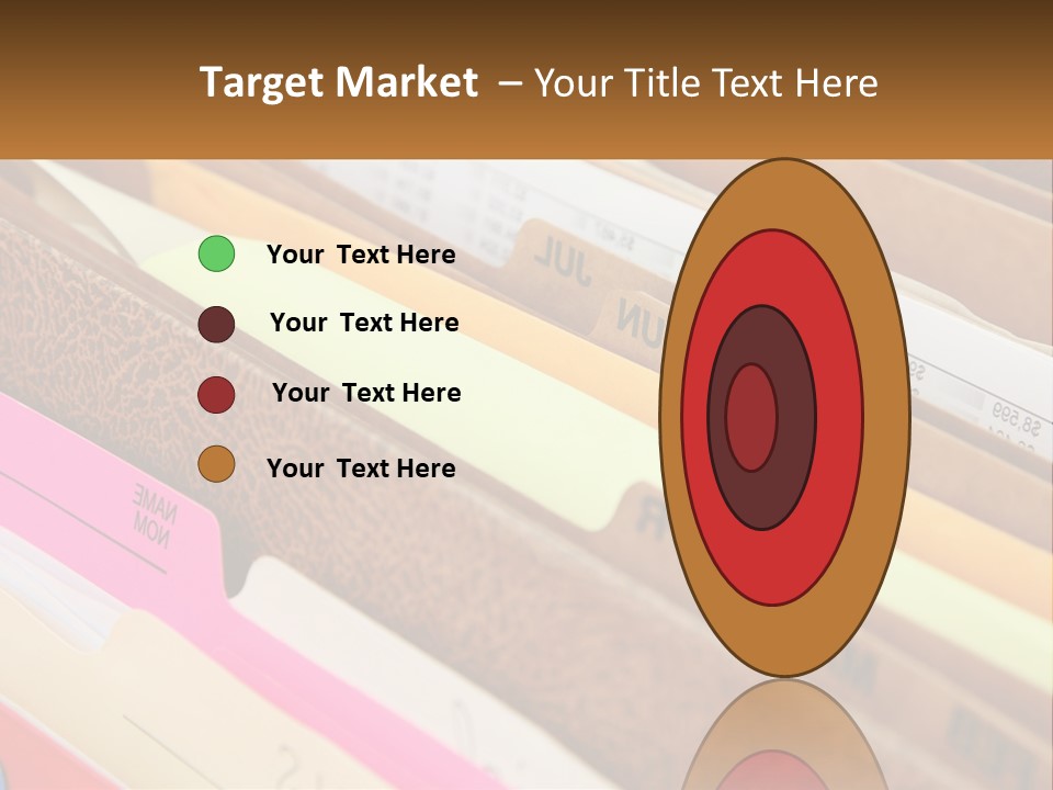 File Folders With Name Of Presentation On Them PowerPoint Template